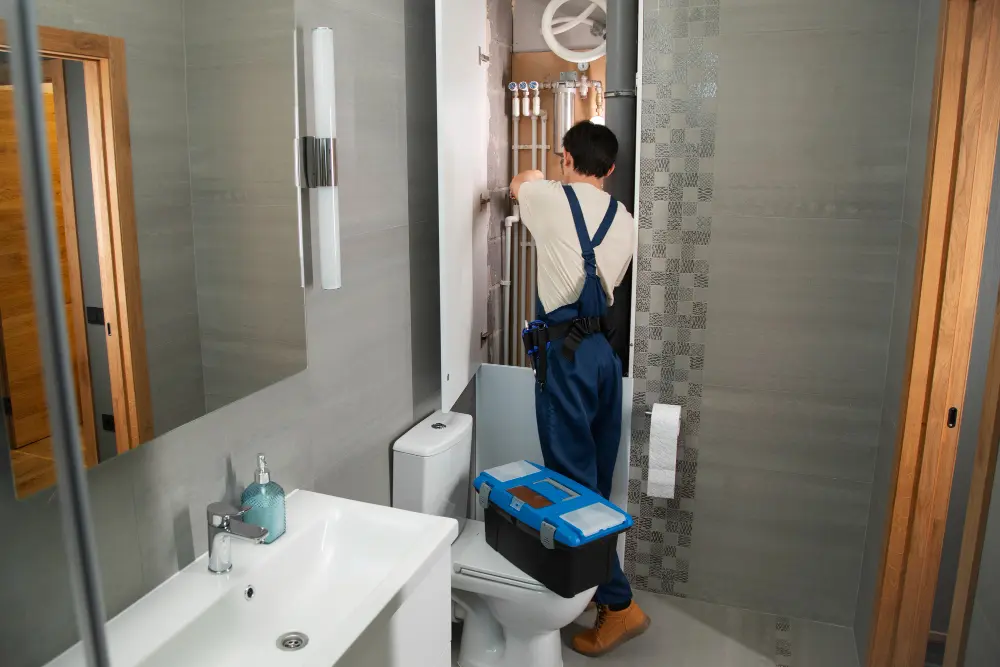 Rénovation d'une salle de bain par un technicien